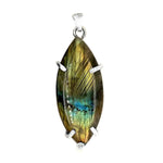 %product Labradorite Long Silver Pendant Nueve Sterling