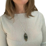 %product Labradorite Long Silver Pendant Nueve Sterling