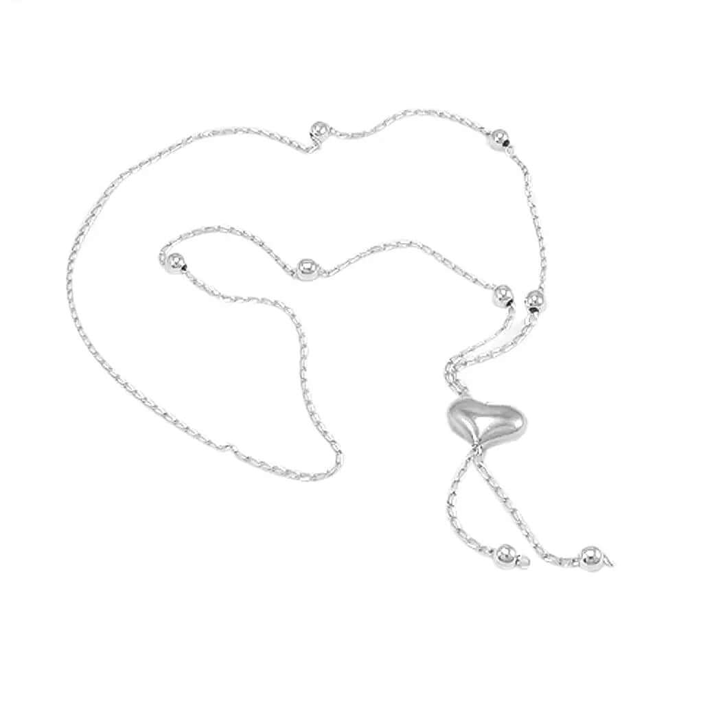 %product Lariat Necklace With Silver Heart in Sterling Silver Nueve Sterling