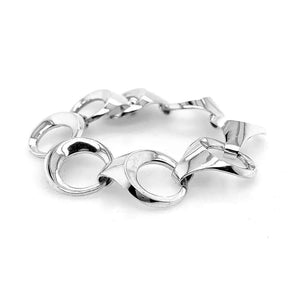 Linked Circles Bracelet In Silver Nueve Sterling