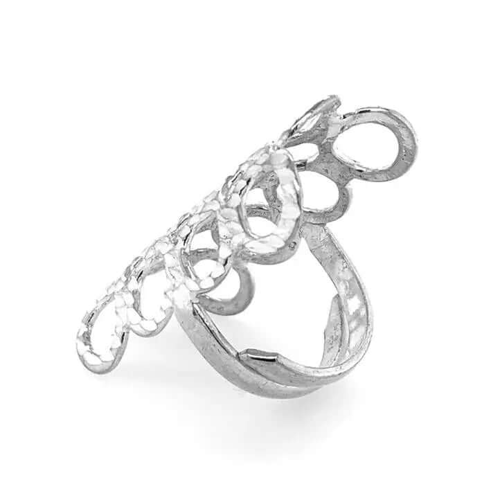 %product Long Circles Ring in Silver Nueve Sterling