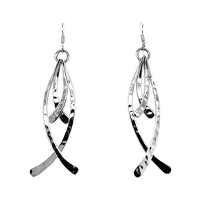 Long Combined Fish Silver Earrings - Nueve Sterling