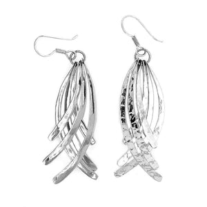 Long Fish Silver Earrings back - Nueve Sterling