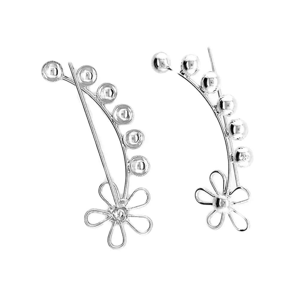 Long-Flower-Silver-Climber-Earrings-top-Nueve-Sterling