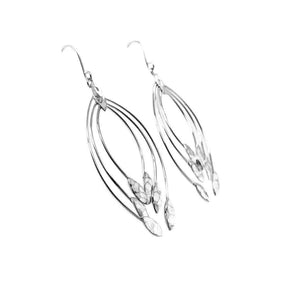 %product Long Leaves Earrings in Silver Nueve Sterling