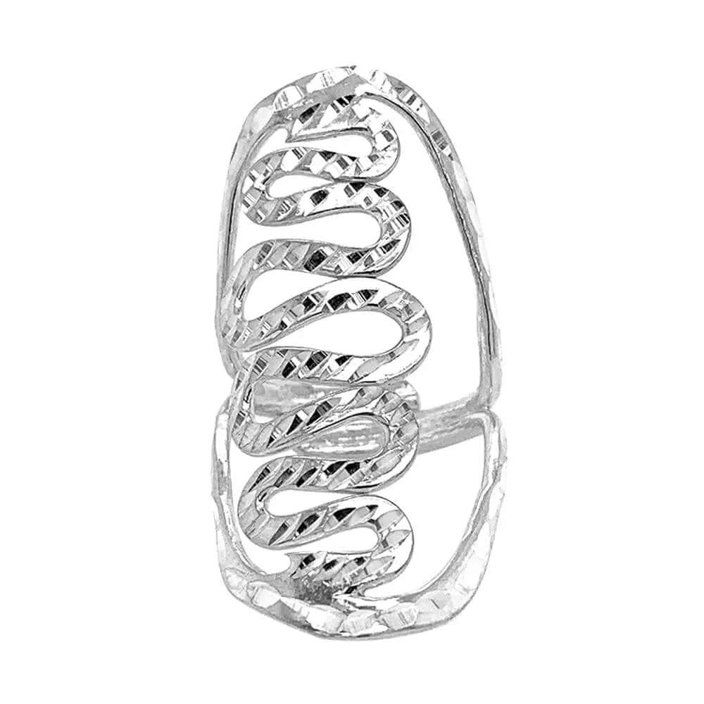 %product Long Serpent Ring in Silver Nueve Sterling
