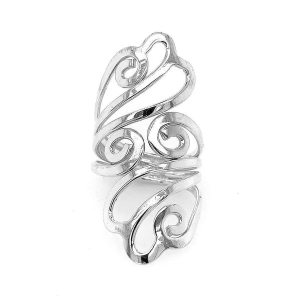 Long Wavy Silver Ring, Mexican Jewelry in Canada