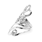 Long Wavy Silver Ring side - Nueve Sterling