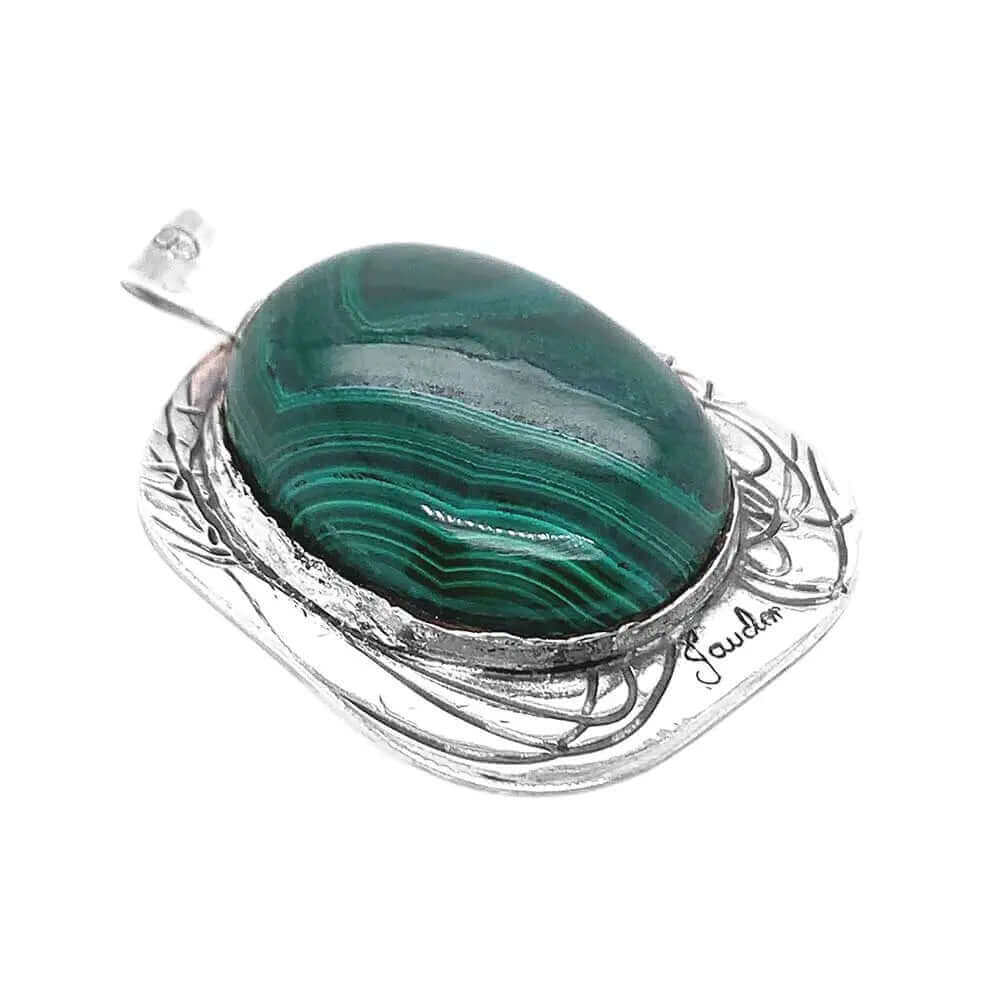 %product Malachite Silver Pendant Nueve Sterling