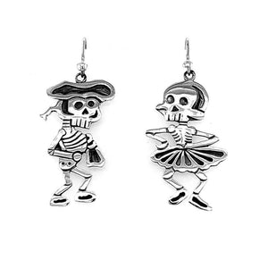 %product Matador Skeleton Silver Earrings Nueve Sterling