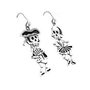 %product Matador Skeleton Silver Earrings Nueve Sterling