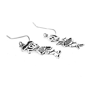 %product Matador Skeleton Silver Earrings Nueve Sterling