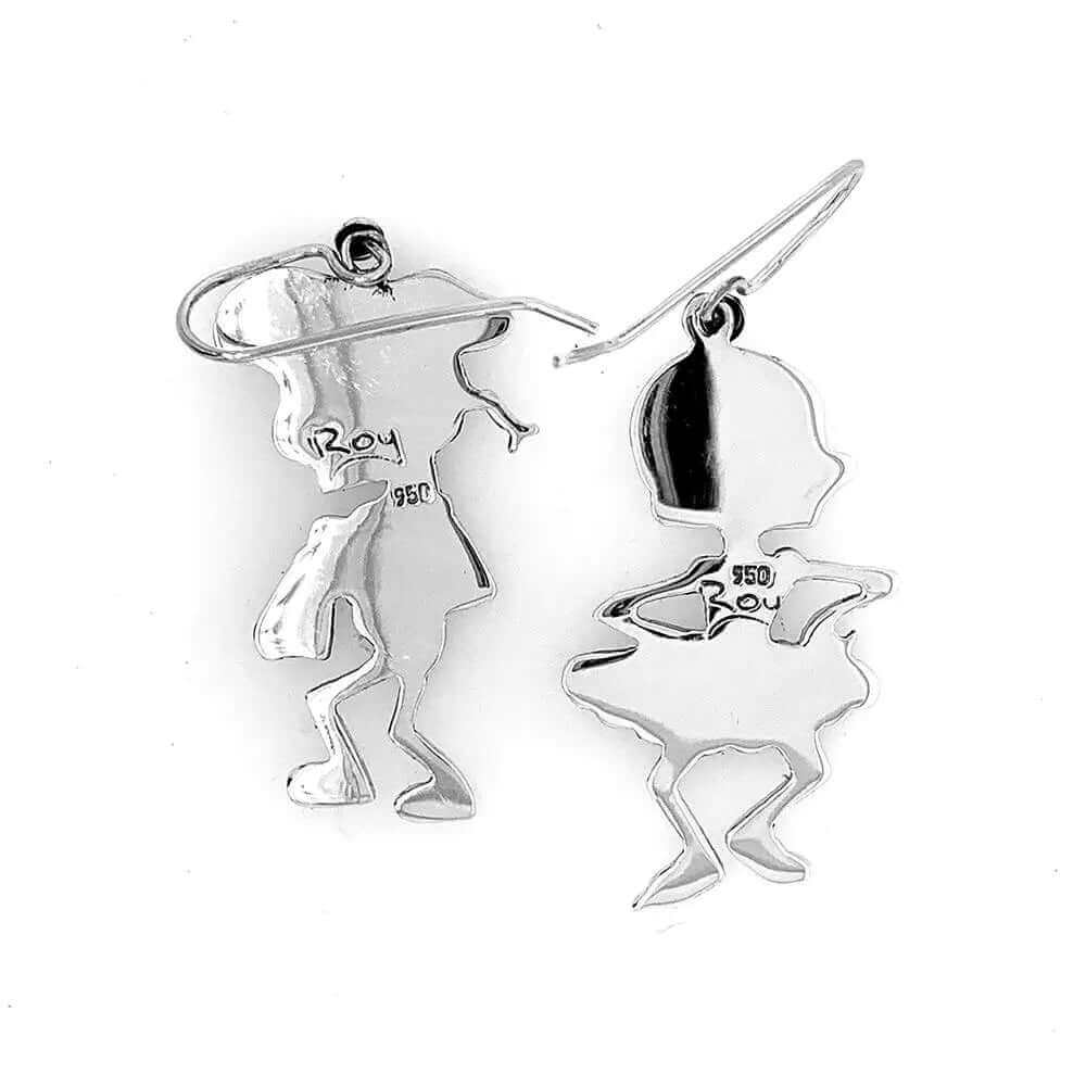 %product Matador Skeleton Silver Earrings Nueve Sterling