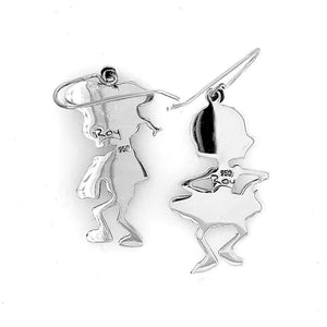 %product Matador Skeleton Silver Earrings Nueve Sterling