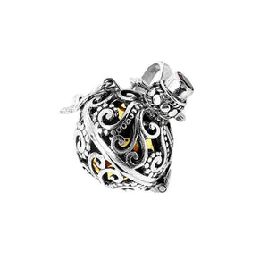 %product Medium Cage in Silver with Semiprecious Stone Nueve Sterling