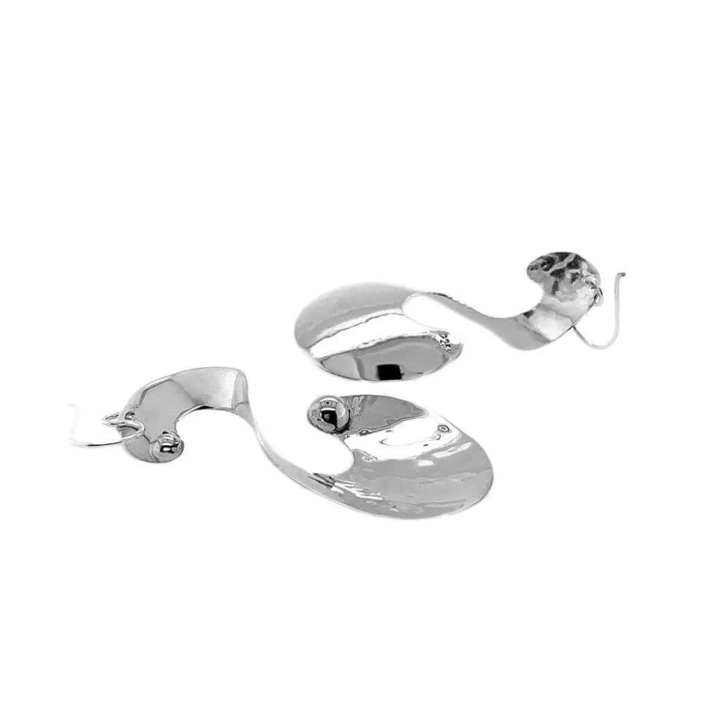 Mexican Artisan Silver Earrings flat