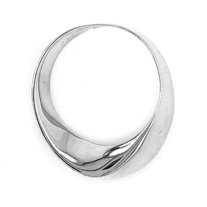Modern Oval Pendant In Silver - Nueve Sterling