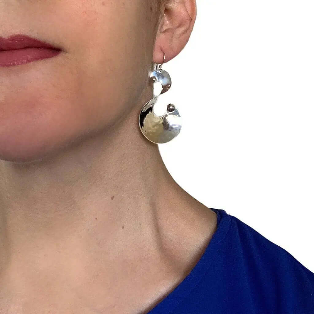 %product Modern S Earrings in Silver Nueve Sterling