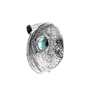 %product Modern Silver Pendant With Blue Topaz Nueve Sterling
