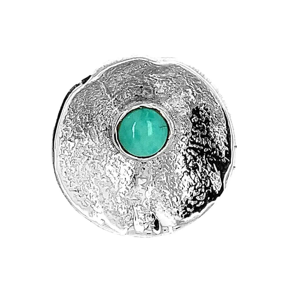 %product Modern Silver Pendant With Turquoise Nueve Sterling