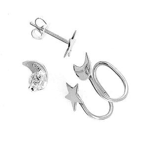 Moon-and-Star-Silver-Earrings-with-Ear-Cuff-side-Nueve-Sterling