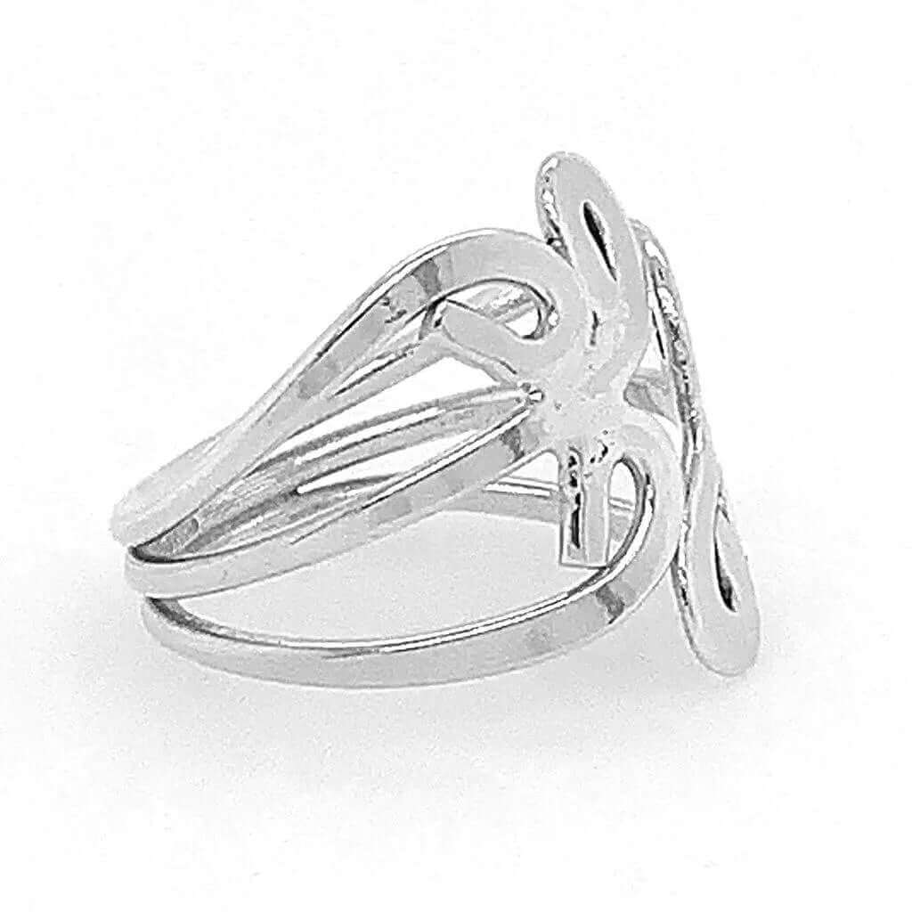 Multi Swirl Silver Ring side - Nueve Sterling