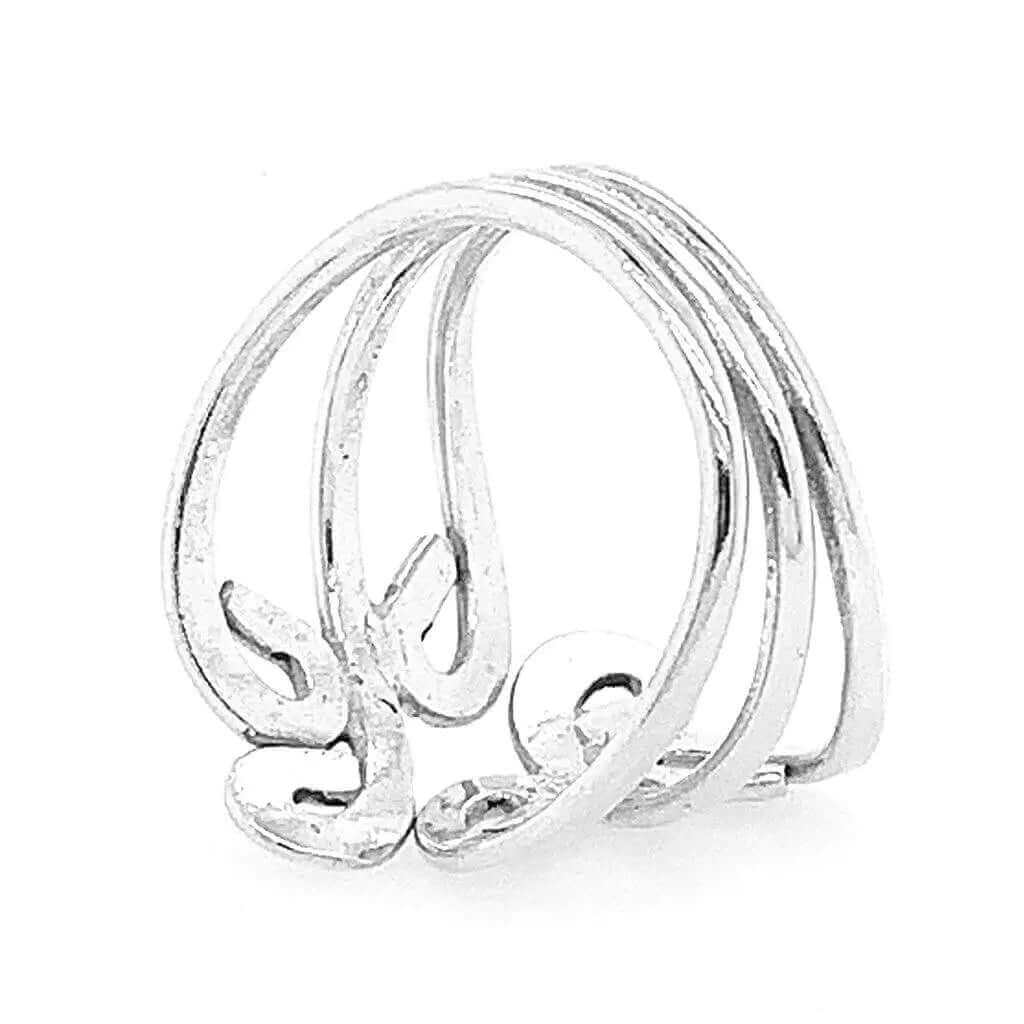 Multi Swirl Silver Ring back - Nueve Sterling