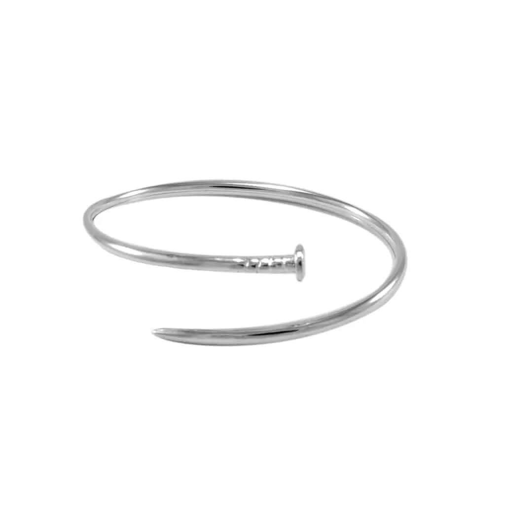 %product Nail Bangle in Silver Nueve Sterling