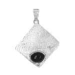 %product Onyx Textured Silver Pendant Nueve Sterling