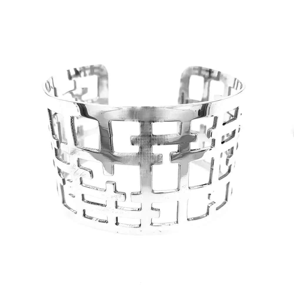 Openwork Silver Cuff-Bracelet - Nueve Sterling