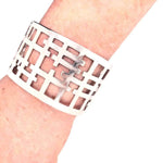 Openwork Silver Cuff-Bracelet with model - Nueve Sterling