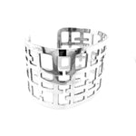 Openwork Silver Cuff-Bracelet side - Nueve Sterling