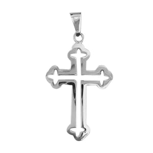 Outlined Big Silver Cross - Nueve Sterling