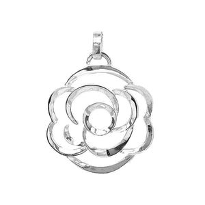 %product Outlined Flower Silver Pendant Nueve Sterling