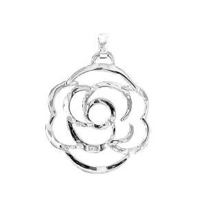 %product Outlined Flower Silver Pendant Nueve Sterling