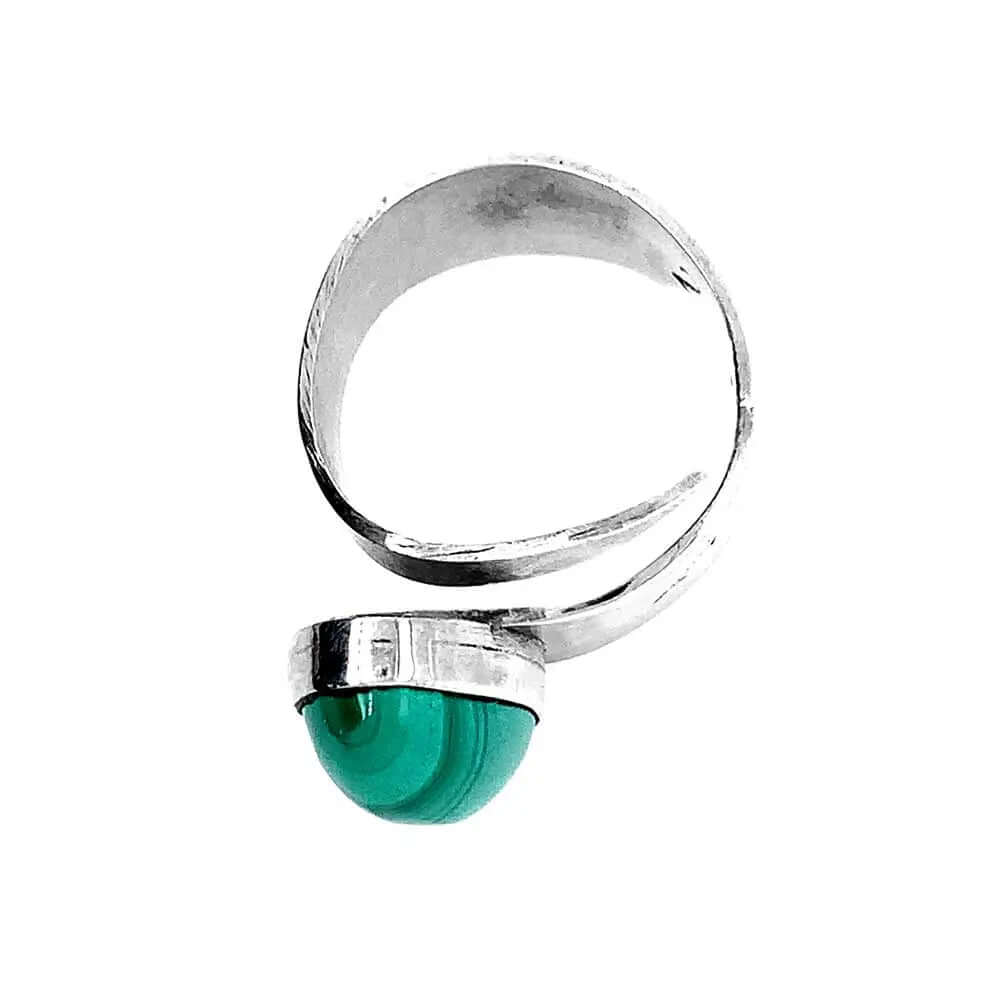 %product Oval Malachite Silver Ring Nueve Sterling