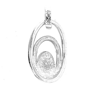 Oval Pendant In Silver With Pearl back - Nueve Sterling