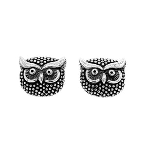 Owl Silver Earrings - Nueve Sterling