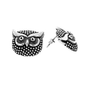 Owl Silver Earrings side - Nueve Sterling