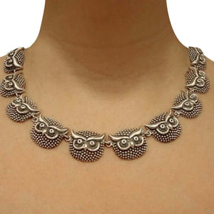 Owl Silver Necklace Nueve Sterling