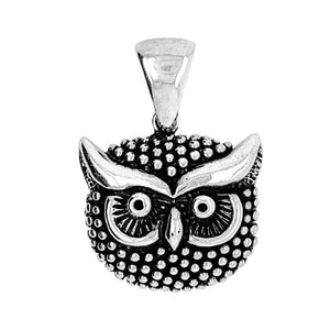 Owl Silver Pendant - Nueve Sterling