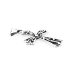 Oxidized Silver Cross Pendant side - Nueve Sterling