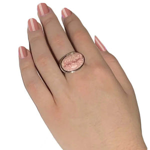%product Rhodochrosite Silver Ring Nueve Sterling
