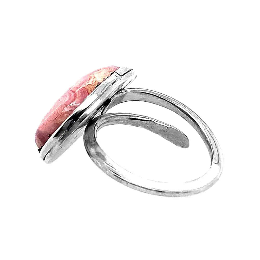 %product Rhodochrosite Silver Ring Nueve Sterling