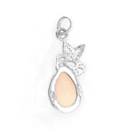 Rose Quartz Hummingbird Silver Pendant back - Nueve Sterling