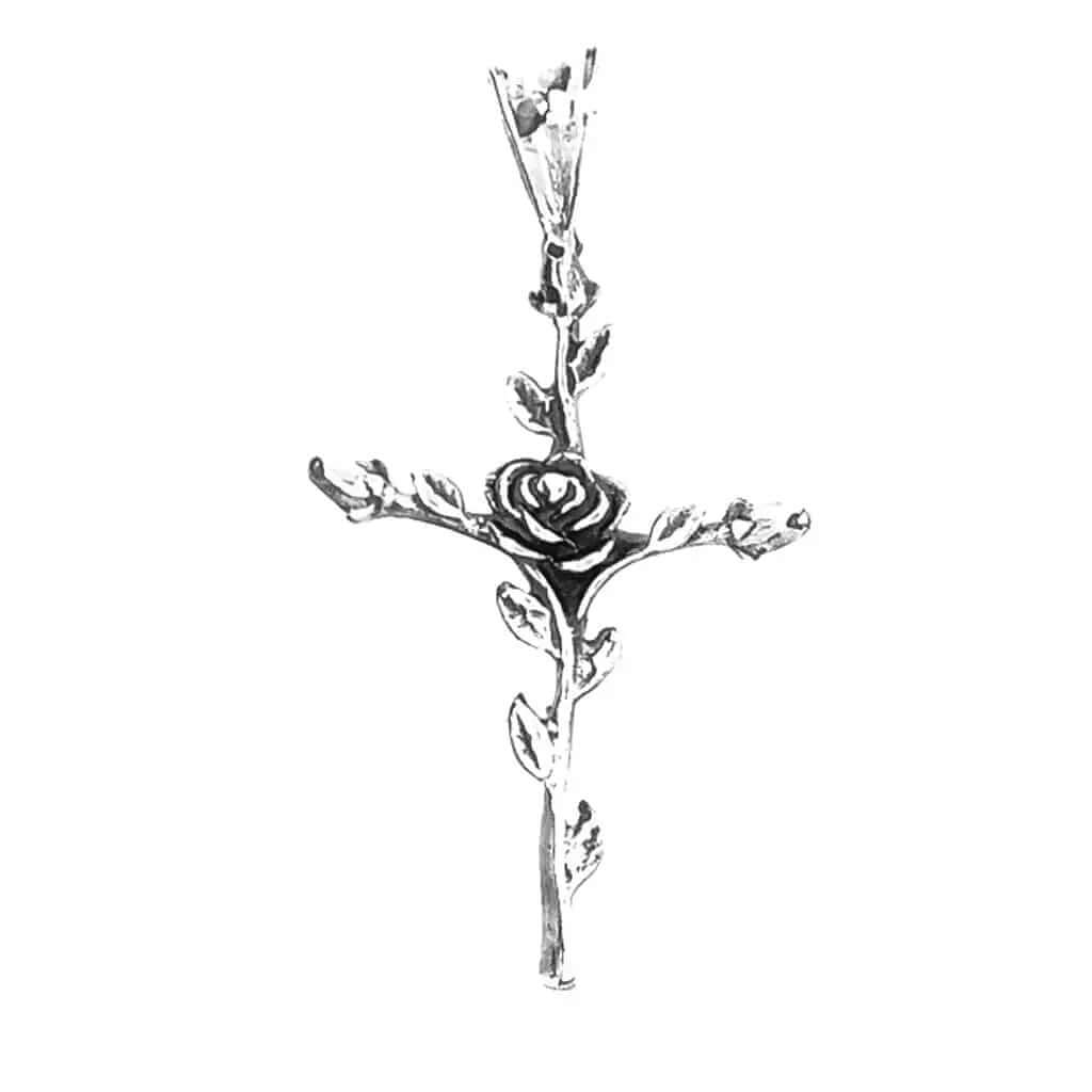 Rose Silver Cross - Nueve Sterling
