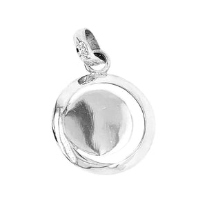 Round Silver Pendant With Gemstone back - Nueve Sterling