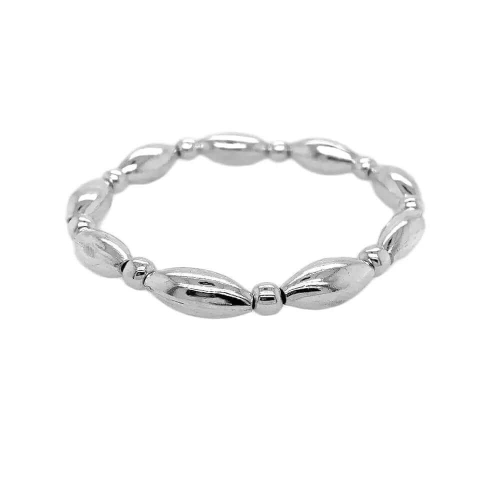 Seeds And Balls Elastic Silver Bracelet - Nueve Sterling