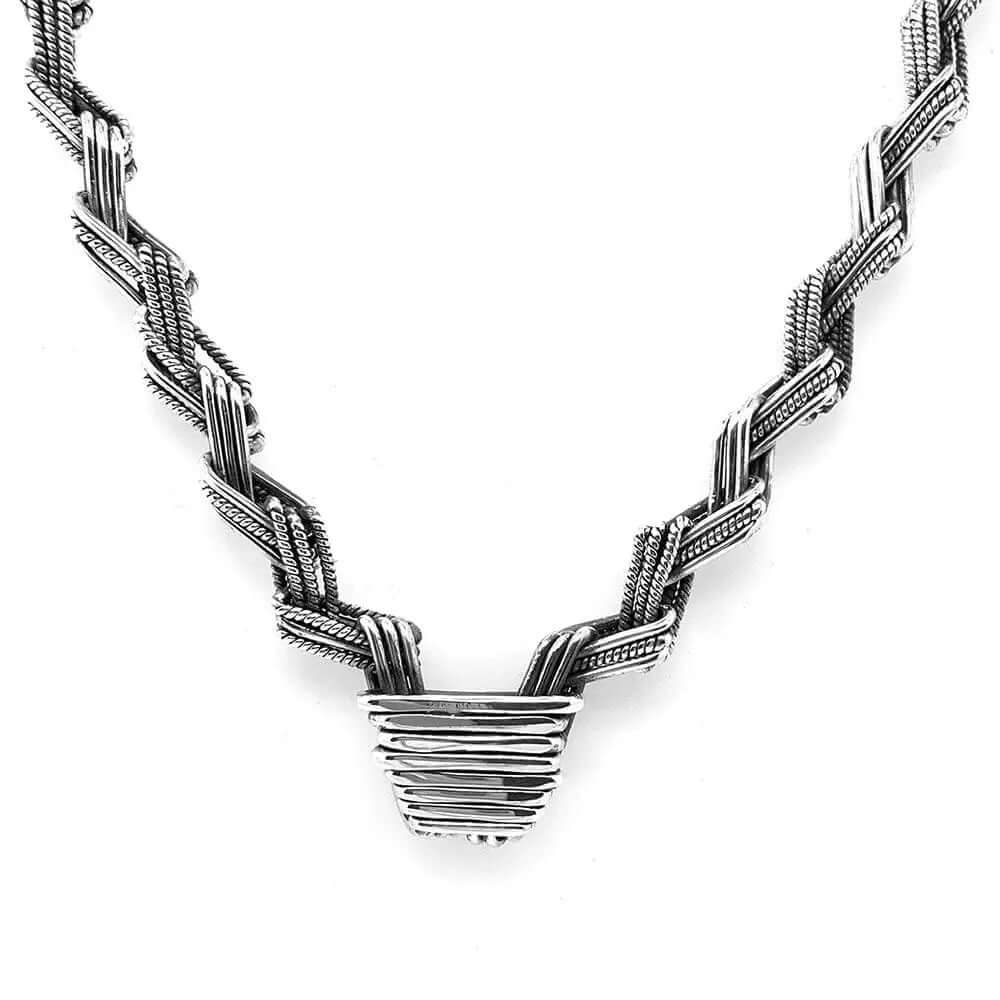 950 Silver Linked Necklace - Nueve Sterling