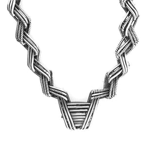 950 Silver Linked Necklace back - Nueve Sterling